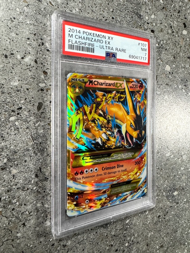 Pokemon TCG Cards M Charizard EX 107/106 Flashfire Secret Rare PSA 7 NM - Image 3 of 4