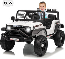 12V Ride on Car for 3+, Kids Electric Vehicles with Remote Control Riding Toy Ex