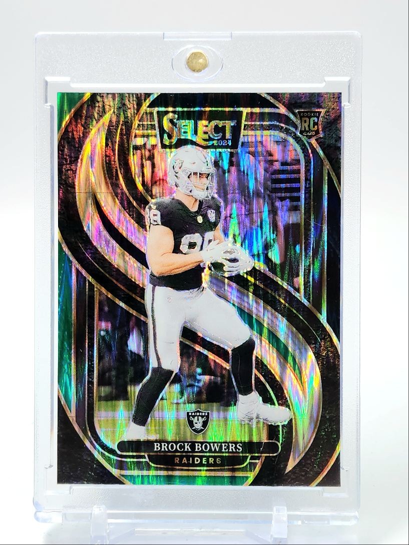 BROCK BOWERS 2024 SELECT PREMIER LEVEL ROOKIE GREEN BLACK SHOCK RC Q3887