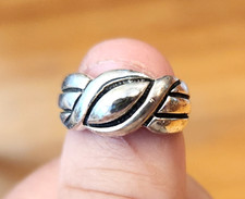 STERLING SILVER 925 SIZE 7 WOMEN WOMAN'S RING WEAVE KNOT 5.1g CASUAL JEWELRY