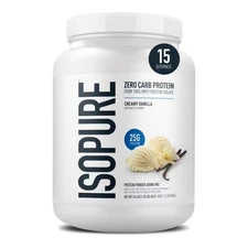 Isopure Zero Carb 100% Whey Protein Isolate Powder, 25g Protein, 15 Servings Tub