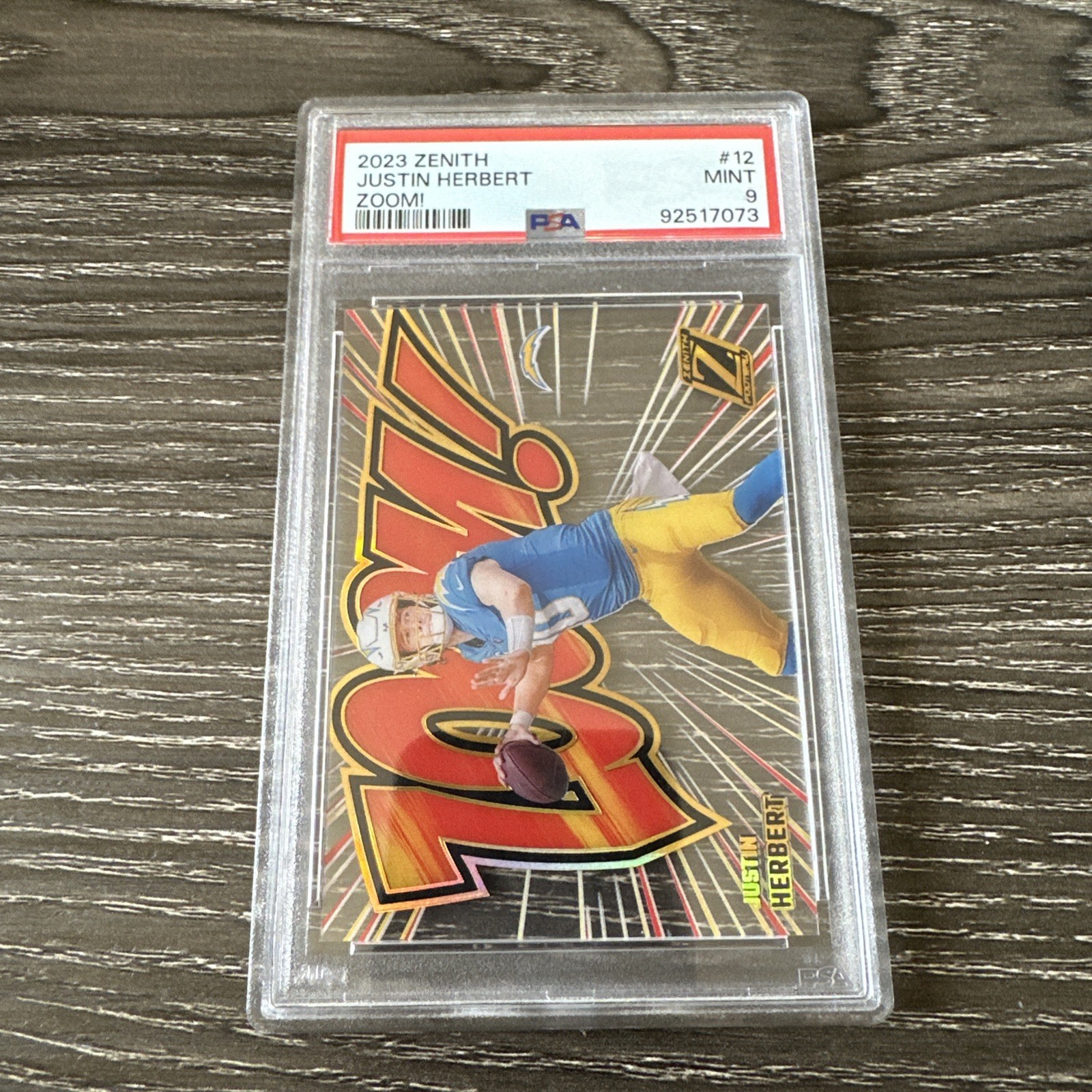 2023 Panini Zenith - Zoom! Justin Herbert #12  PSA 9