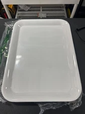 4 pack Large White Food Serving Tray With Pop-Up Mesh Cover