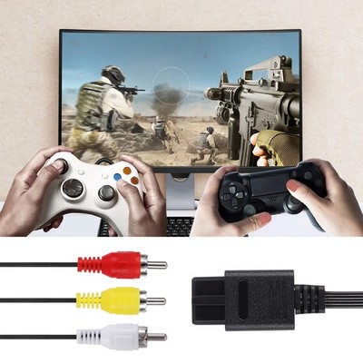 N64 AV Cable 6ft Composite RCA TV Audio Video Stereo Cable Cord for Nintendo 64