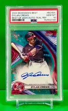 2024 Bowman’s Best Dylan Crews ON-CARD AUTO Teal Refractor (01/15) PSA 10 POP 1