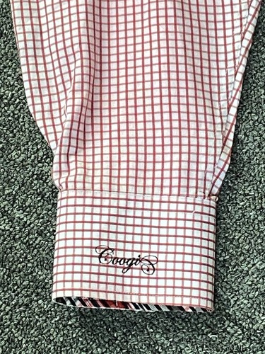 COOGI Camicia Bottoni Uomo 3XL Rosso Quadri Ricamato Logo Patch Leggi bene - Foto 14 di 24