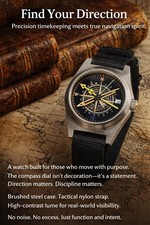 Unknown 39mm Custom engraved Compass Style Automatic Watch NH35