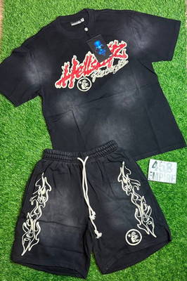 HELLSTAR Tour Graphic 2pc T-Shirt & Shorts Set Drawstring Black/Red/White M