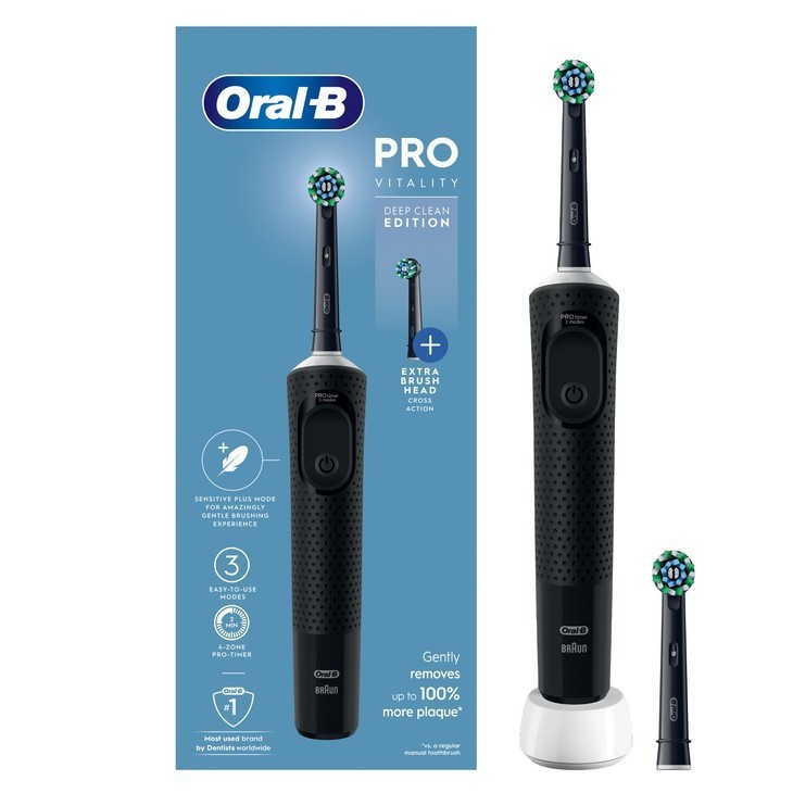 Oral-B: Vitality Pro Deep Clean Edition. Black. One brush head. Box opened/worn. - Image 15