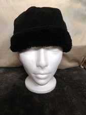 Time and Tru Women's Faux Fur Beanie Winter Hat Black One Size Fits All