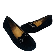 Vionic Bibiana Black Suede Horsebit Loafers Women's 9 Comfort Orthotic Flats