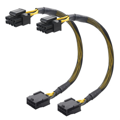 2-Pack 8 Pin EPS CPU Extension Cable - 10 Inches, 8-Pin ATX/CPU Power Cable Male