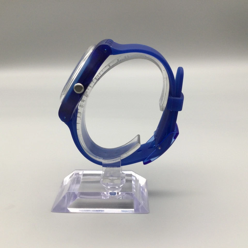 Swatch Blue Sirup Watch Men 41mm SUON142 Swiss Made Translucent New Battery - Image 3 of 4