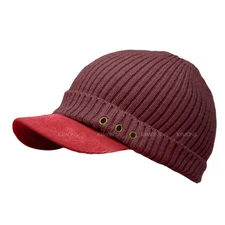 Crochet Unisex Winter Visor Beanie Knit Hat Cap Men Women Ski Thick Warm Acrylic