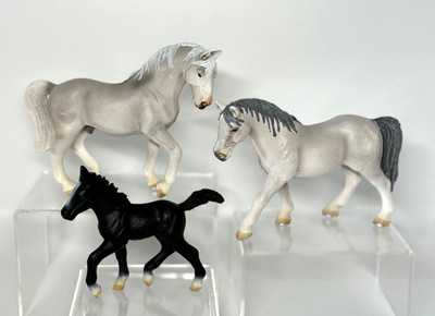 2004 Schleich Horse Figures Lippizzaner Family Stallion Mare & Foal Complete Set