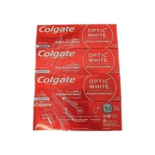 Colgate Optic White Stain Fighter Toothpaste Clean Mint Paste 4.2oz ea Lot of 4