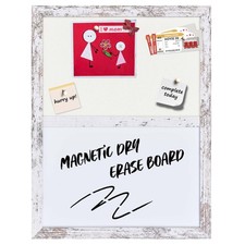 Bulletin Board Whiteboard Beige Felt Board Combo for Office School Kitchen Be...