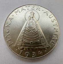 5 Shilling 1934 Austria Magna Master Austriae Silver Coin Excellent (2045)