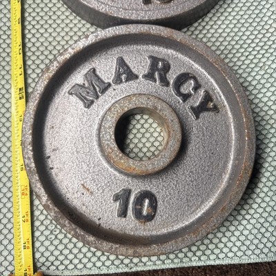 Vintage Marcy 10 lb Olympic deep dish Volcano weight plates pair 2
