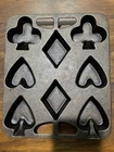 Lodge Cast Iron Vintage Poker Card Suits Cookie Cornbread Pan 9.5"x8" *Seasoned*