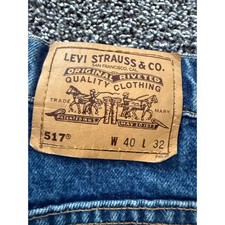 Vintage Levis 517 Orange Tab Jeans Mens 40x32 Made in USA Bootcut Denim 0398