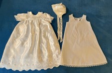 Vintage Madonna Haddad Infant Christening Baptism Dress Slip  Bonnet