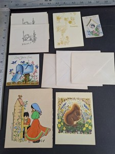 New Vintage Blank Miscellaneous Greeting Card & Envelopes 1940s 1950s Unmatched