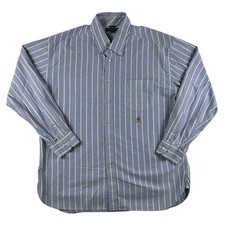 Vintage Tommy Hilfiger Shirt Mens XL Stripe Long Sleeve Button Down Crest Logo