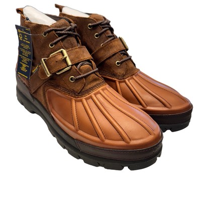 POLO RALPH LAUREN MEN S OSLO LOW LEATHER SUEDE BOOT BROWN SZ 14 NEW