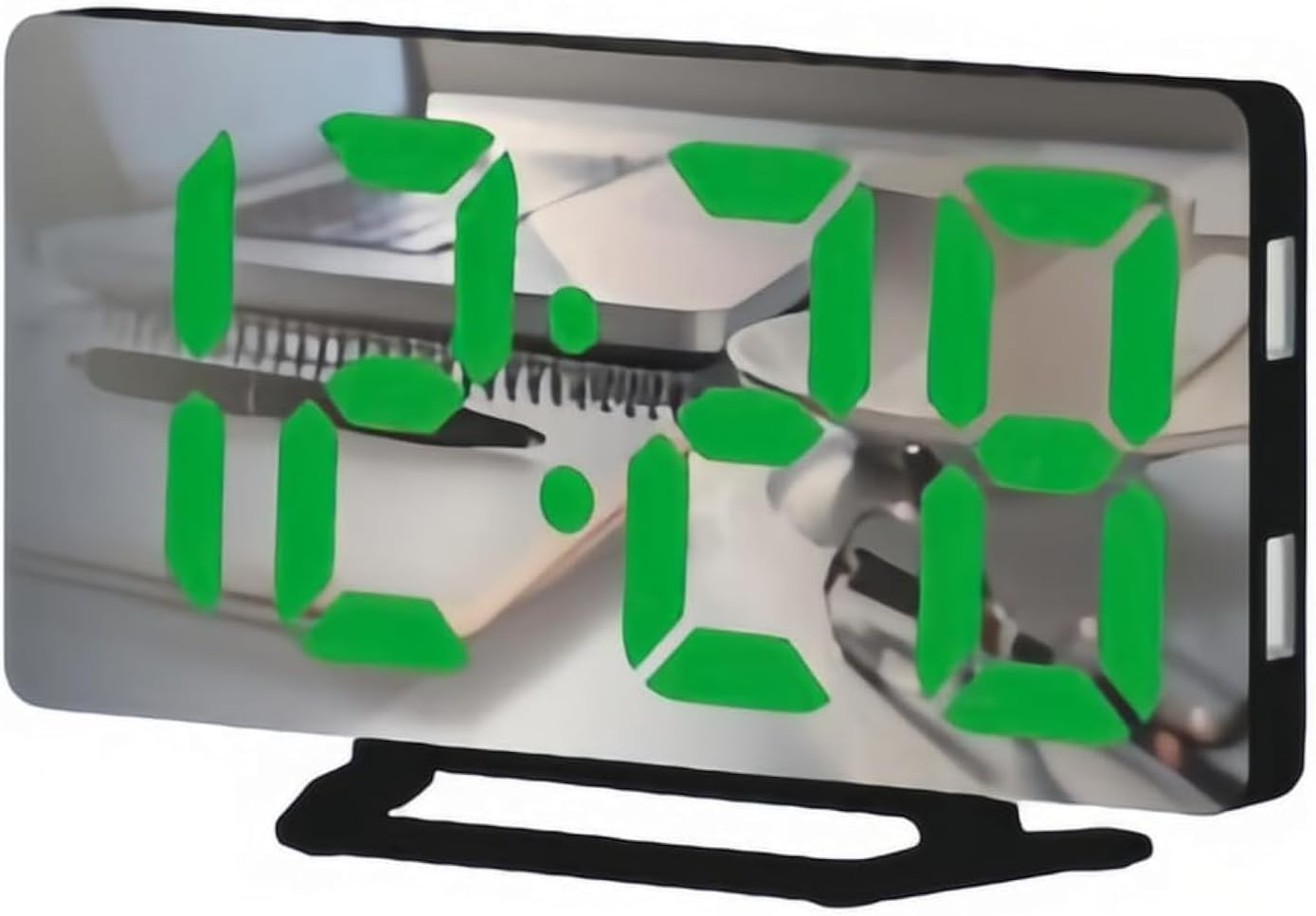 LED Mirror Digital Alarm Clock with Large Display & Dual USB Charging