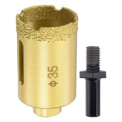 Braised Diamond Core Drill Tips 35mm Hole Saws with M10 Adapter