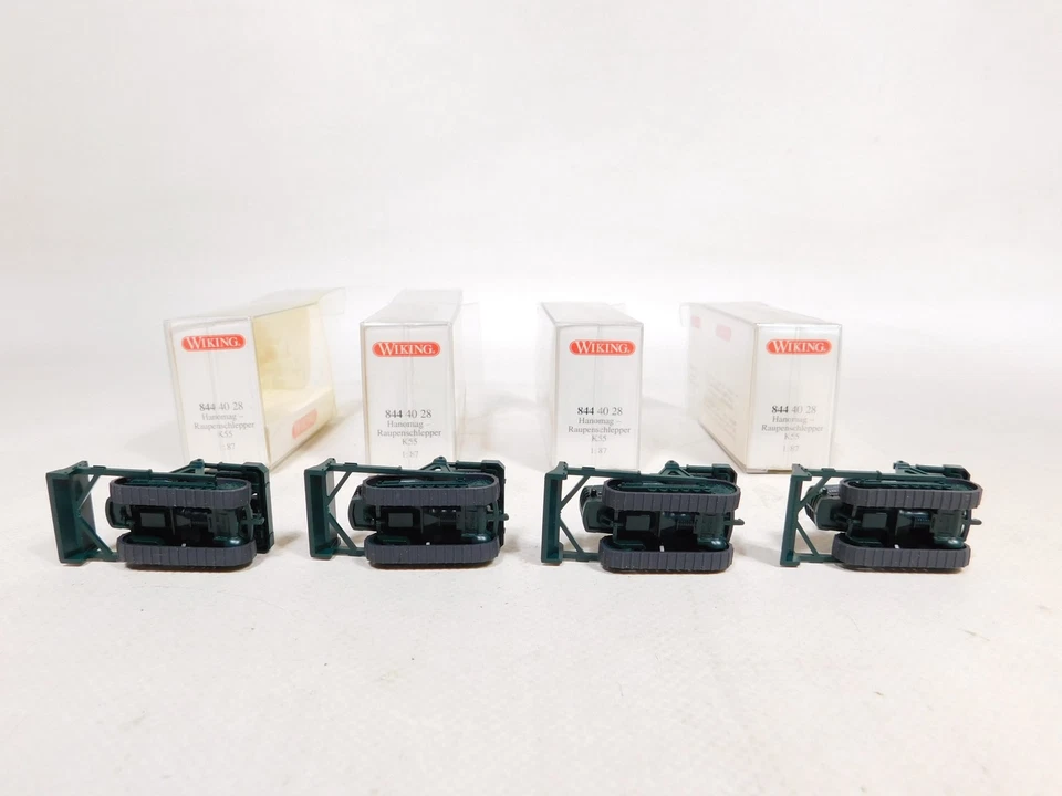 4X Wiking H0 1:87 884 40 28 Trattore Cingolato Hanomag K55 Mint+Box #DW780-0,5 - Immagine 3 di 4