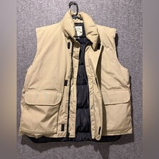 Cabelas Premier Northern Vtg Goose Down Puffer Vest Mens XL tan lined Utility