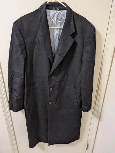 Sz 42S metropolitan view black Cashmere w/satin lining trench coat men's  - product listing photo