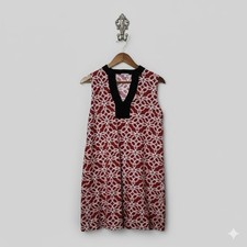 Talbots Red Navy Coastal Rope Pattern Stretch Sleeveless Summer Dress Medium
