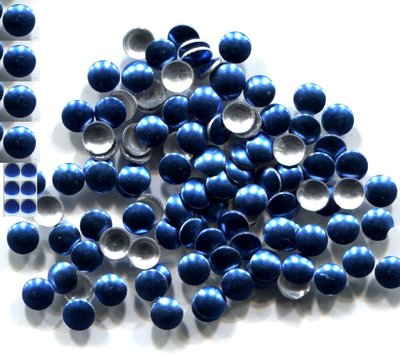 ROUND Smooth Nailheads 4mm Hot Fix ROYAL  BLUE   2 Gross  288 Pieces