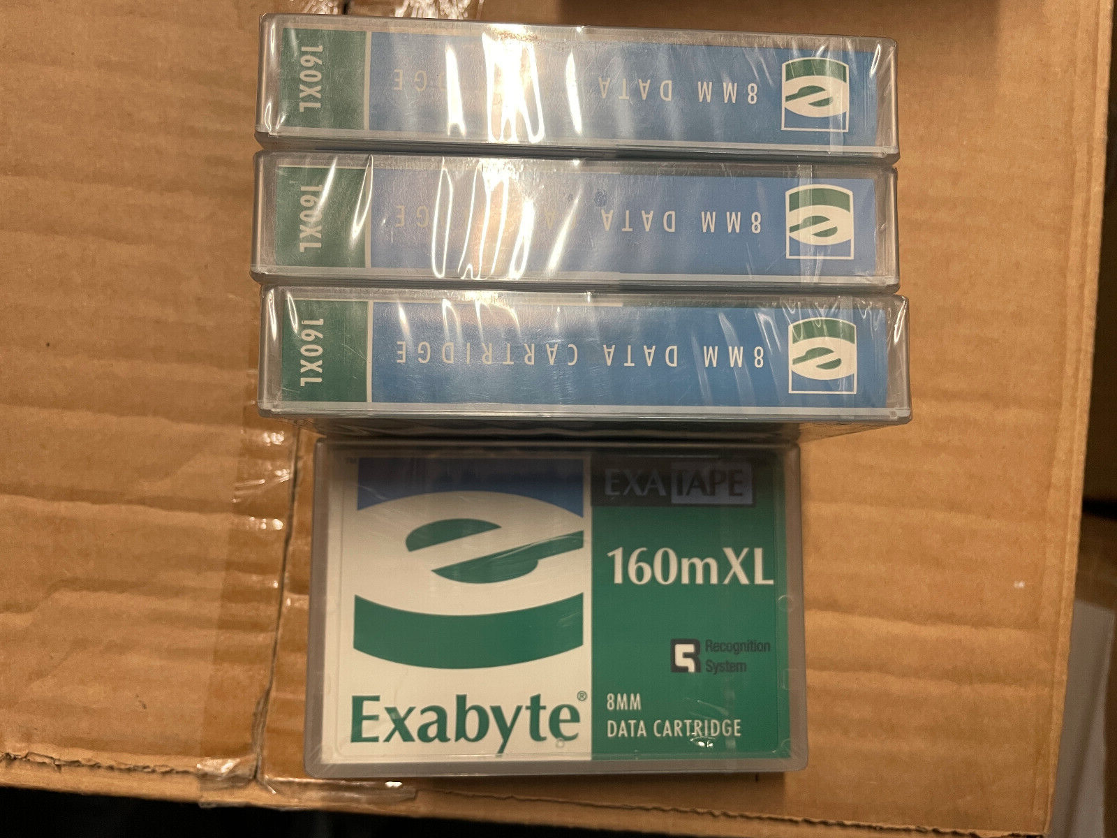 Lot x 4 T04 Streamer Cassette Exabyte 7/14GB 160m XL 8mm D8 Datatape 307265