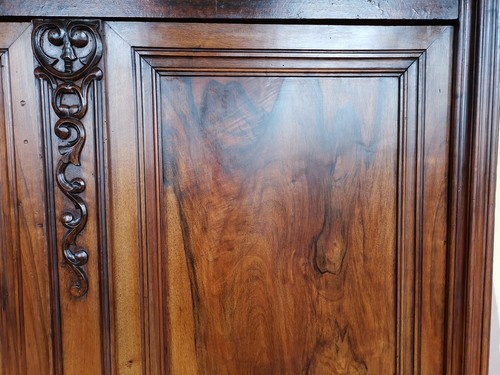 ARMADIO IN NOCE LUIGI FILIPPO INTEGRO E ORIGINALE DI EPOCA XIX SECOLO RESTAURATO - Foto 5 di 14