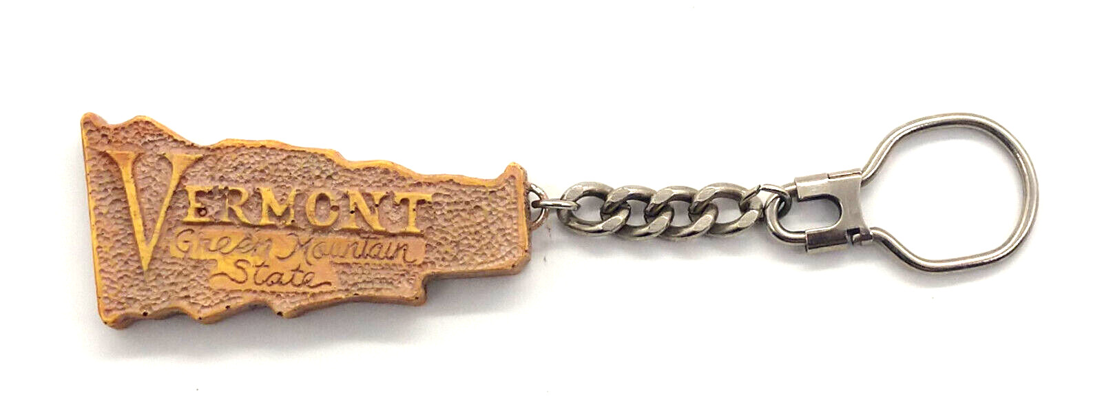 Vintage Vermont Green Mountain State Keyring Keychain