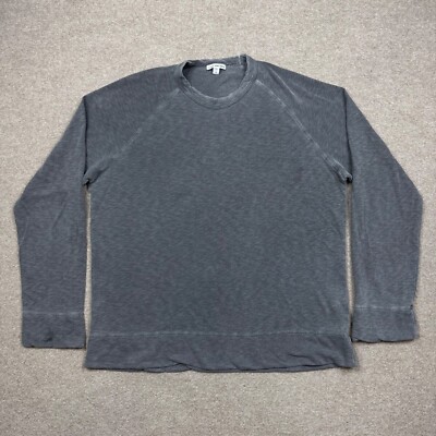 James Perse Mens Sweatshirt Gray 3 Pullover Designer Lightweight Casual Adults