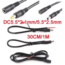 5.5*2.1mm/2.5mm Male Female DC Power Socket Jack Plugs Wire Connector Cable CCTV