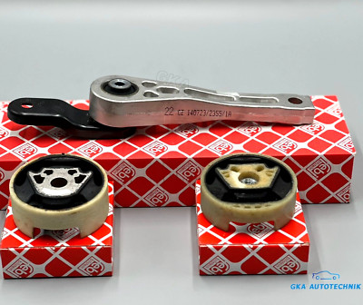 3x FEBI MOTORLAGER OBEN UNTEN HINTEN für AUDI A3 8P VW GOLF V PASSAT 3C TOURAN