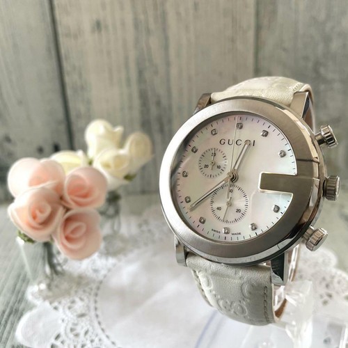 Gucci 101M Round Chrono 11P Diamond 