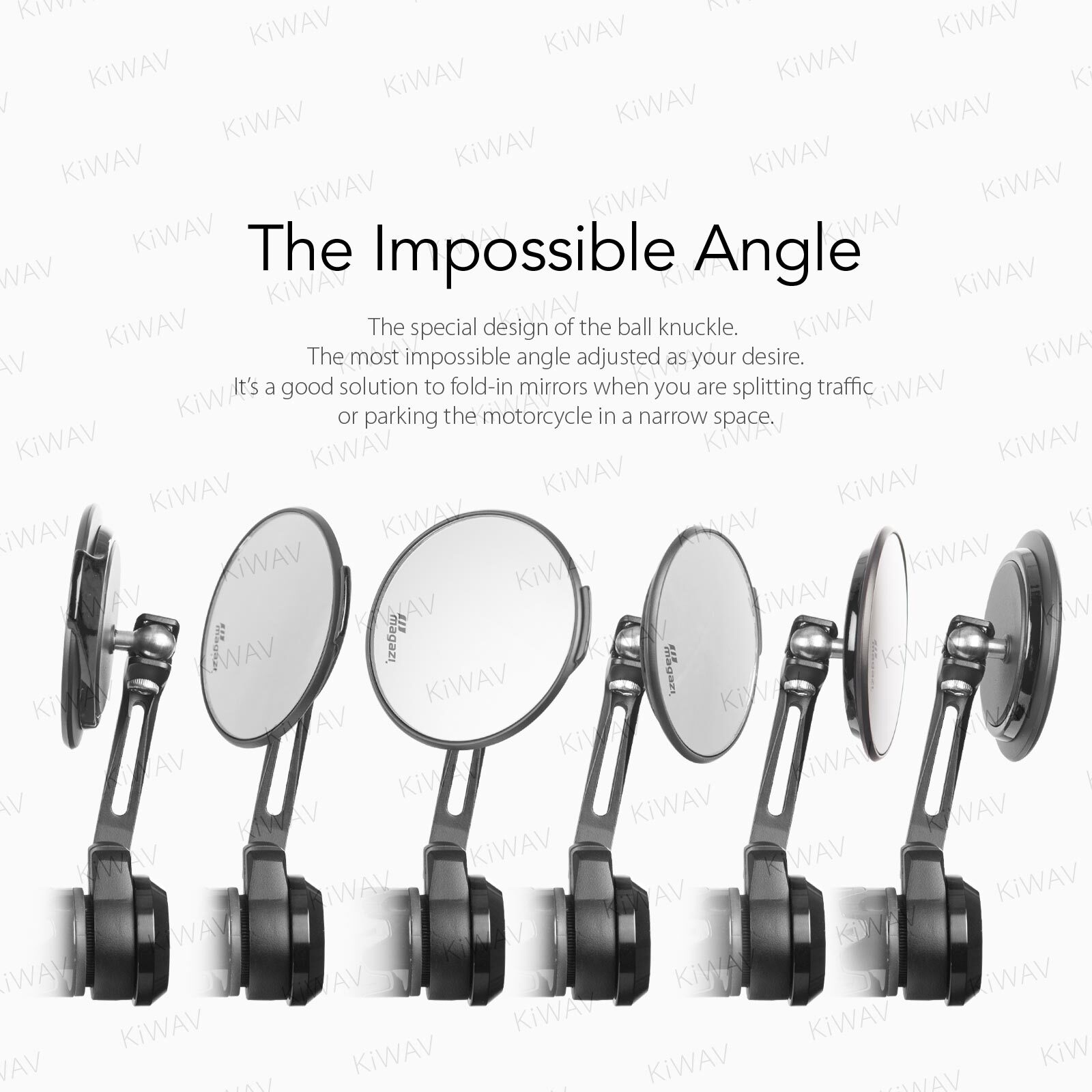 Bar end mirrors super thin compact AURA round black fits Indian Scout Bobber