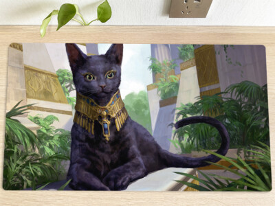 MTG Sacred Cat Table Playmat TCG CCG Trading Card Game Mat Mouse Pad Free Bag