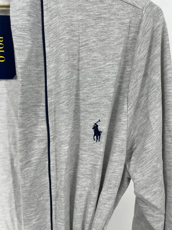 Polo Ralph Lauren Para Hombres Mini Terry Kimono Bata Gris Cintura Corbata Prendas para dormir P292RL Foto 4 de 4