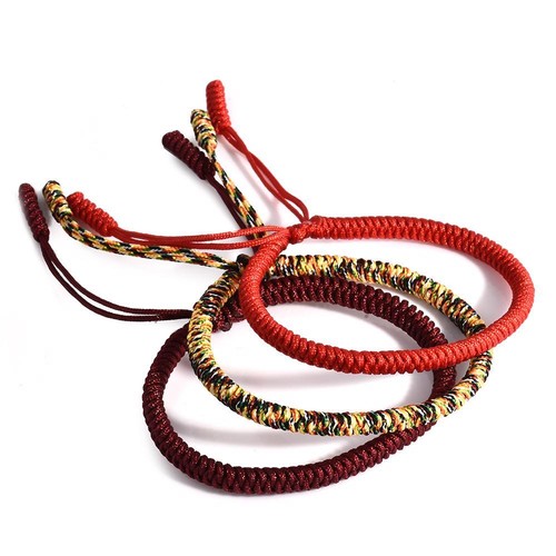 Tibetan Handmade Knots Adjustable Fortune Buddha Lucky Bracelet Buddhist Rope - Picture 4 of 43