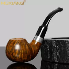 MUXIANG Briar Wooden Author Tobacco Pipe Cumberland Stem Smooth Freehand Pipe