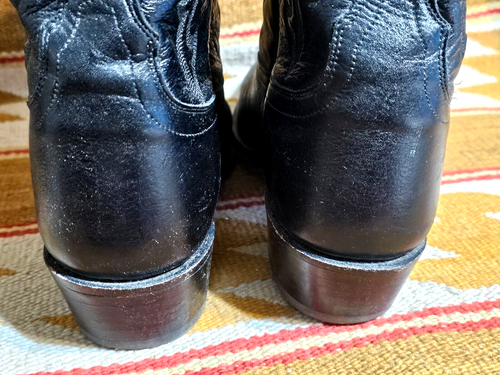 FINE LUCCHESE 2000 HANDMADE SIZE 12 ROMA CORD BLACK GOAT MENS COWBOY BOOTS - Picture 10 of 18