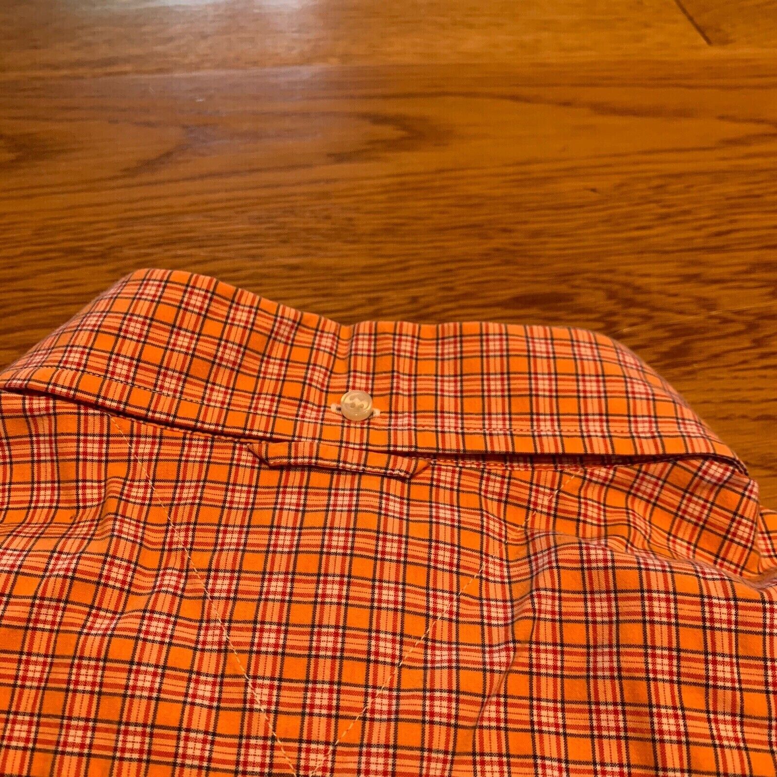 TOMMY HILFIGER Orange Pink Short Sleeve Button Do… - image 6